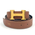 Hermes Constance H Reversible Belt Leather Brown Black Gold