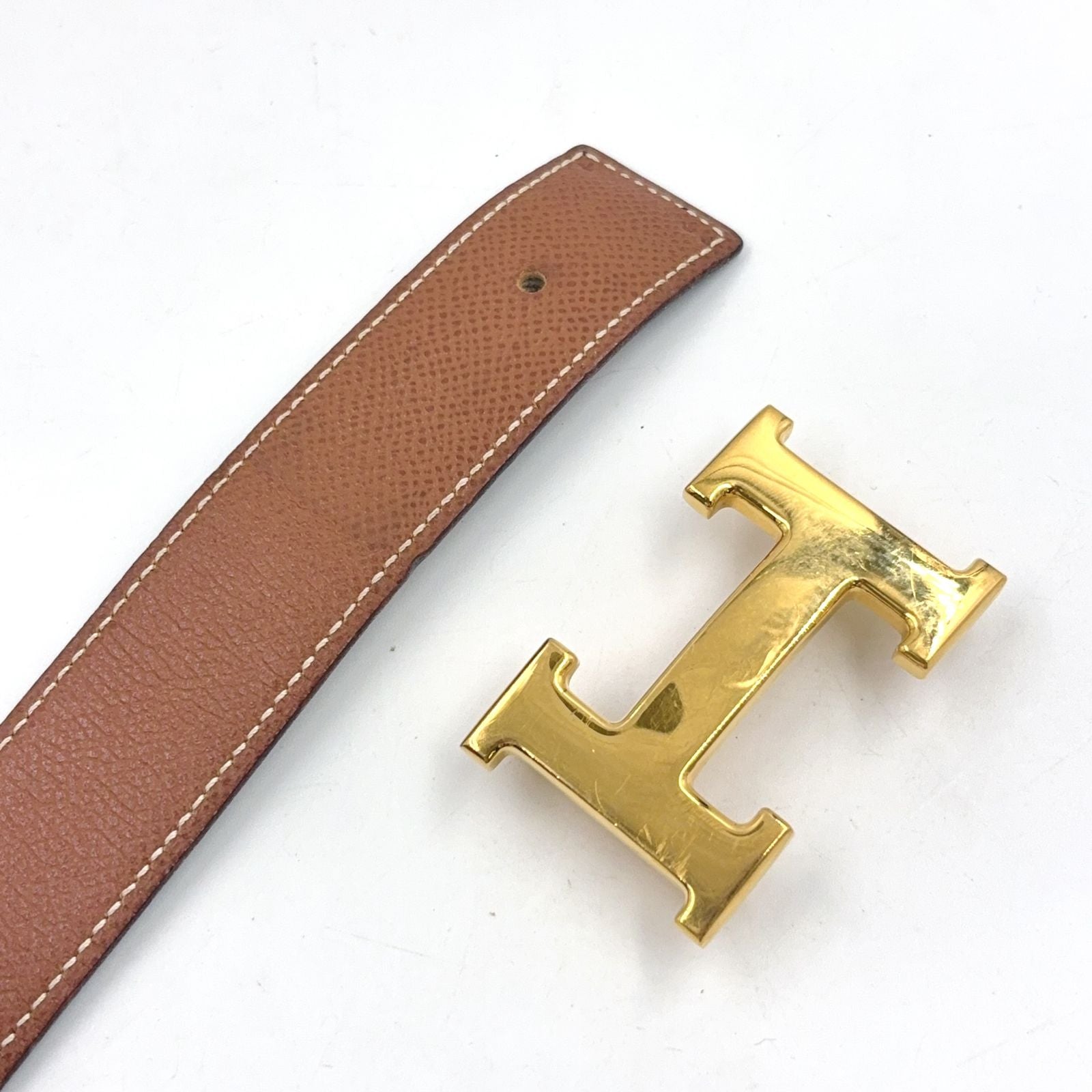 Hermes Constance H Reversible Belt Leather Brown Black Gold — view 6