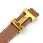 Hermes Constance H Reversible Belt Leather Brown Black Gold — view 4
