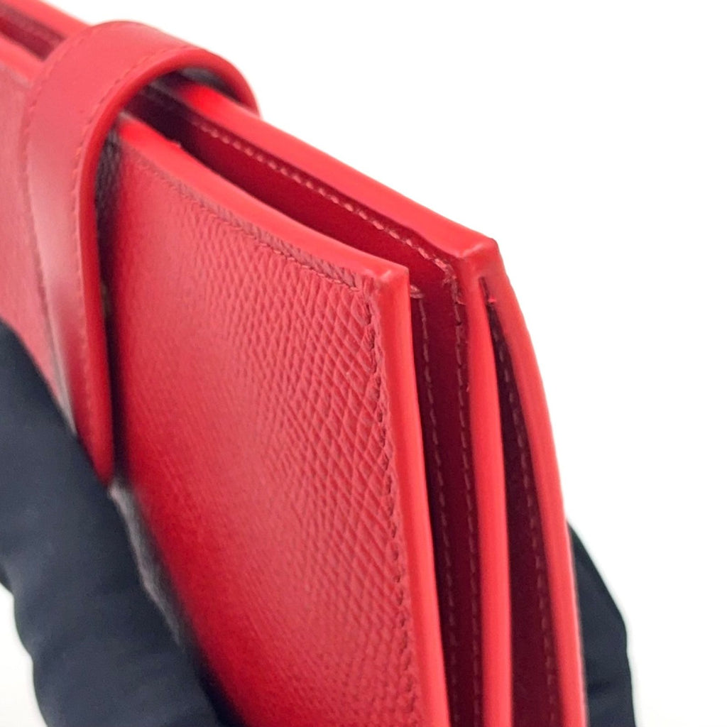Celine Medium Strap Wallet Bifold Leather Red Gold — view 6