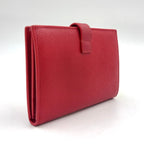 Celine Medium Strap Wallet Bifold Leather Red Gold — view 2