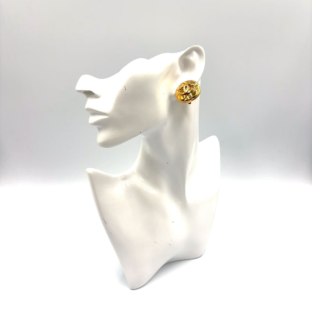Louis Vuitton CC Logo Matelasse Gold Plated Earrings — view 8
