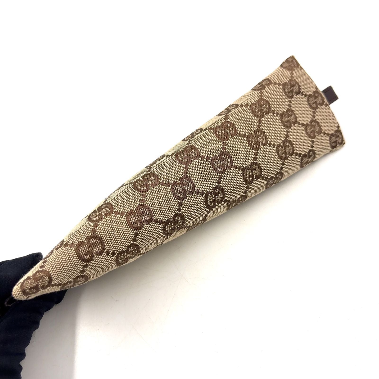 Gucci GG Canvas Leather Brown Triangle Pen Pouch — view 6
