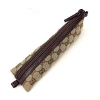 Gucci GG Canvas Leather Brown Triangle Pen Pouch — view 5