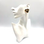 Chanel CC Logo Heart Motif Metal Resin Gold Earrings — view 8
