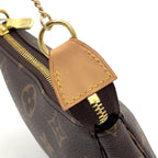 Louis Vuitton Mini Pochette Accessoires Monogram Leather Brown Handbag Gold — view 5