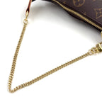 Louis Vuitton Mini Pochette Accessoires Monogram Leather Brown Handbag Gold — view 7