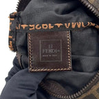 Fendi Zucca Mini Vanity Leather Canvas Brown Pouch Silver — view 4