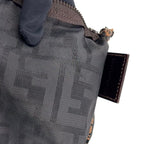 Fendi Zucca Mini Vanity Leather Canvas Brown Pouch Silver