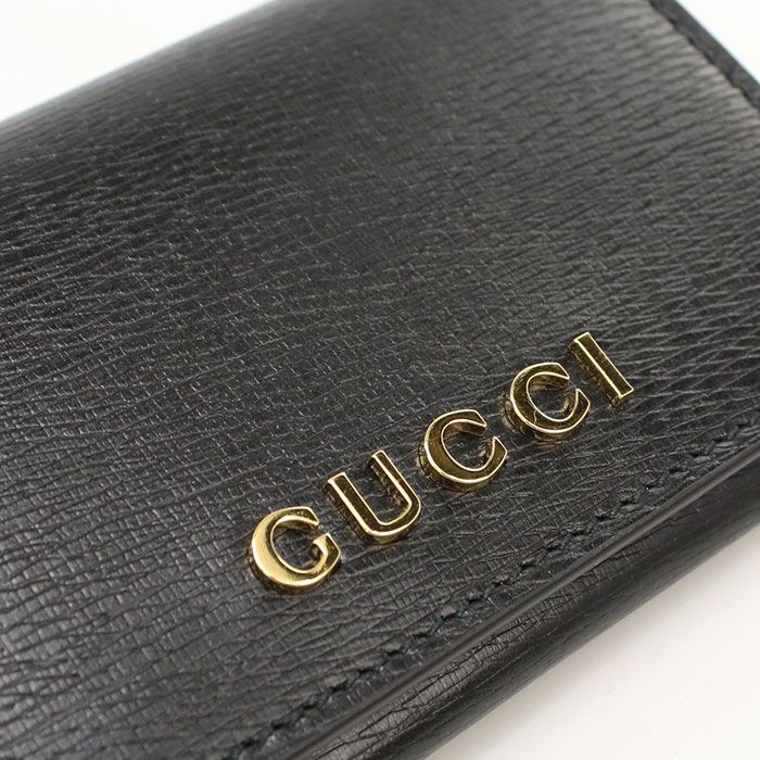 Gucci Card Case Script Business Leather — view 6