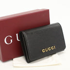 Gucci Card Case Script Business Leather