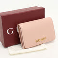 Gucci Card Case Script Business Leather