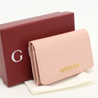 Gucci Card Case Script Business Leather