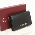 Gucci Card Case Script Business Leather