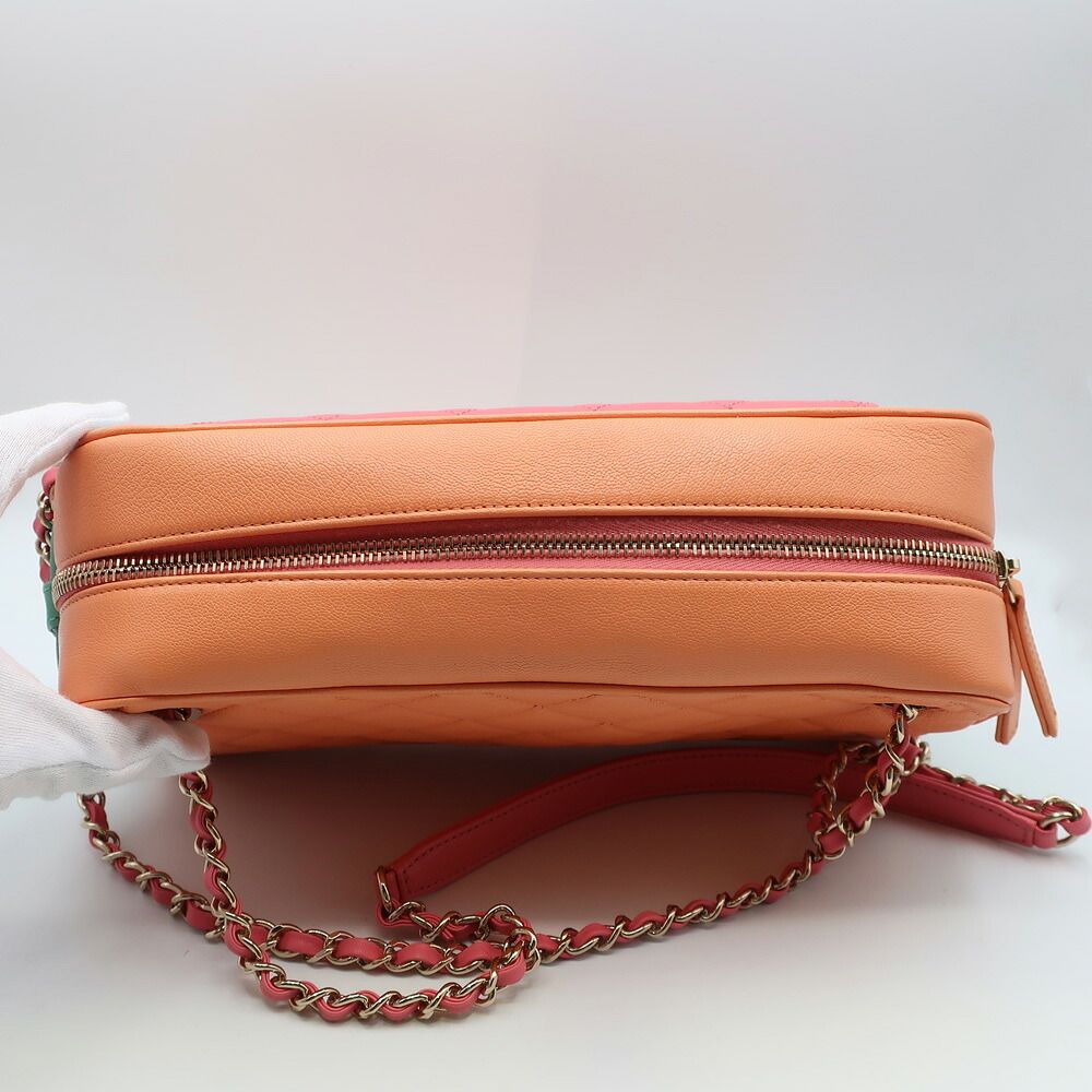 Chanel Shoulder Bag Multicolor Gold Leather CC Logo — view 6