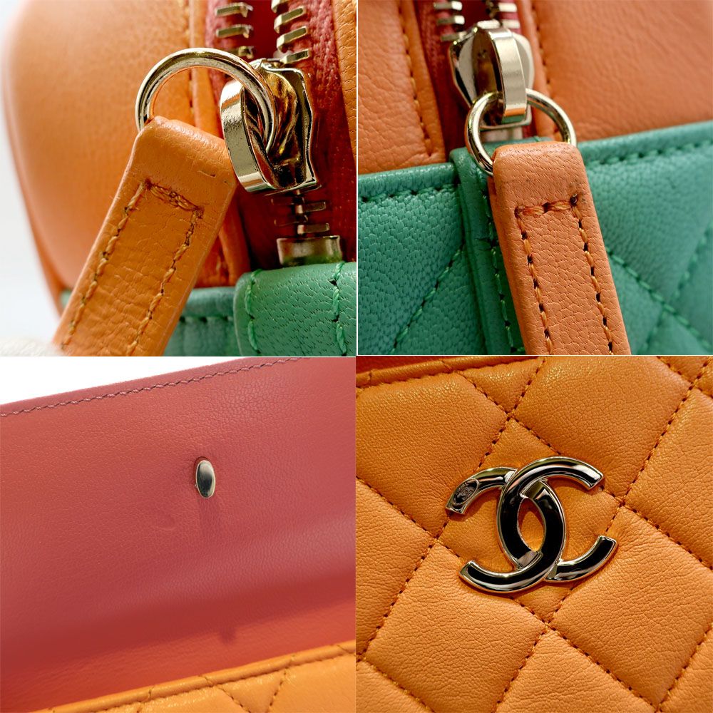 Chanel Shoulder Bag Multicolor Gold Leather CC Logo — view 8