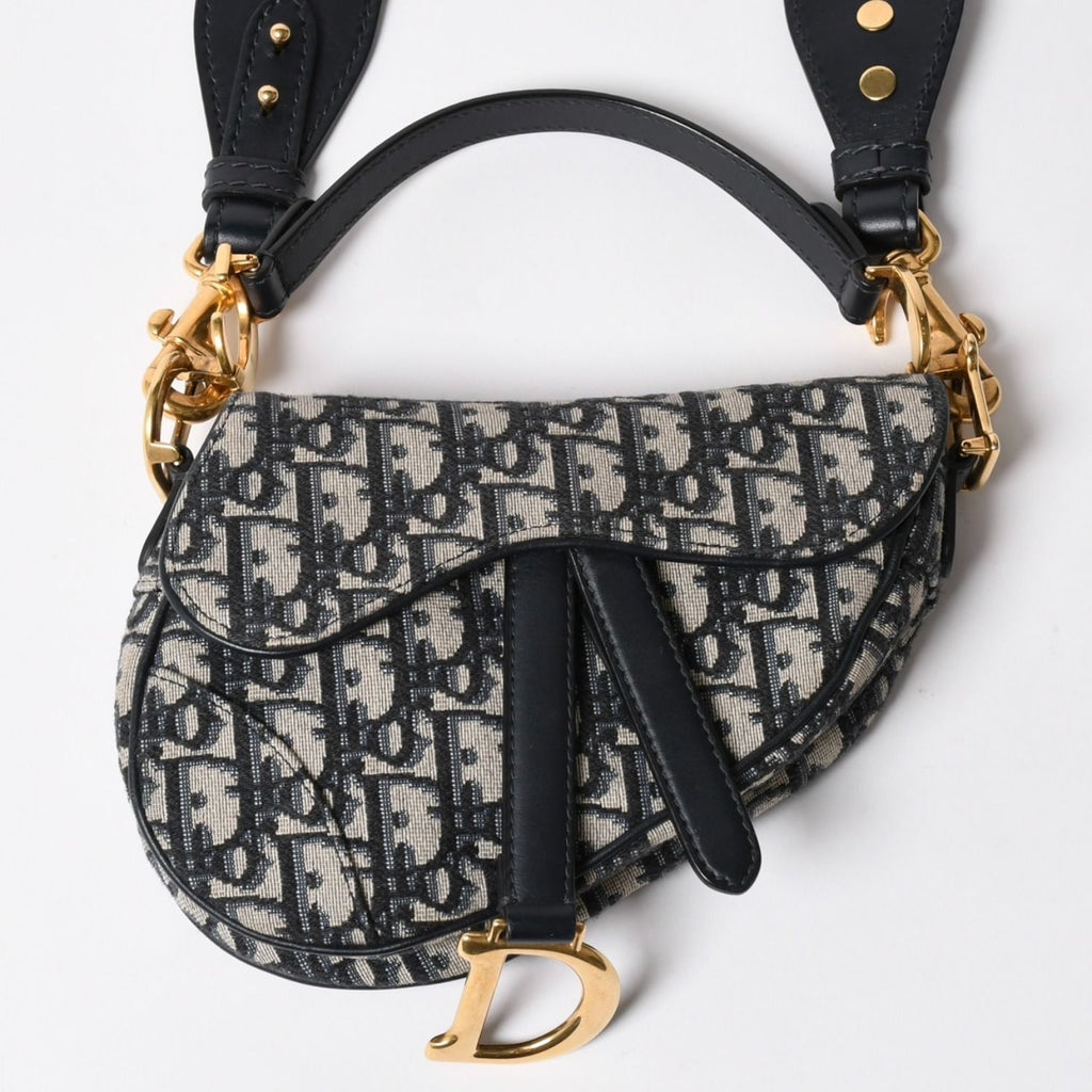 Dior Saddle Mini Bag M ZQ Oblique Navy — view 2