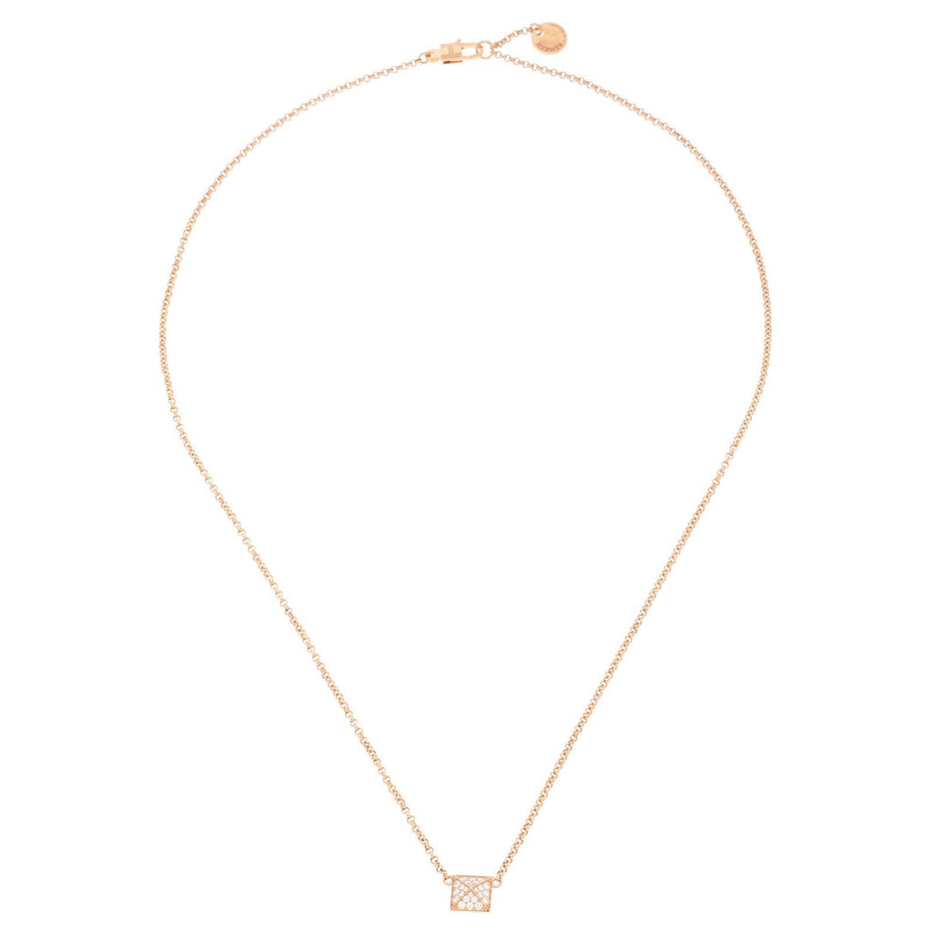 Hermes Clou de H Necklace Pink Gold 18k Diamond — view 2