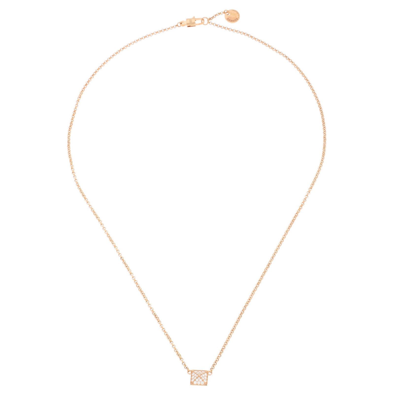 Hermes Clou de H Necklace Pink Gold 18k Diamond — view 2