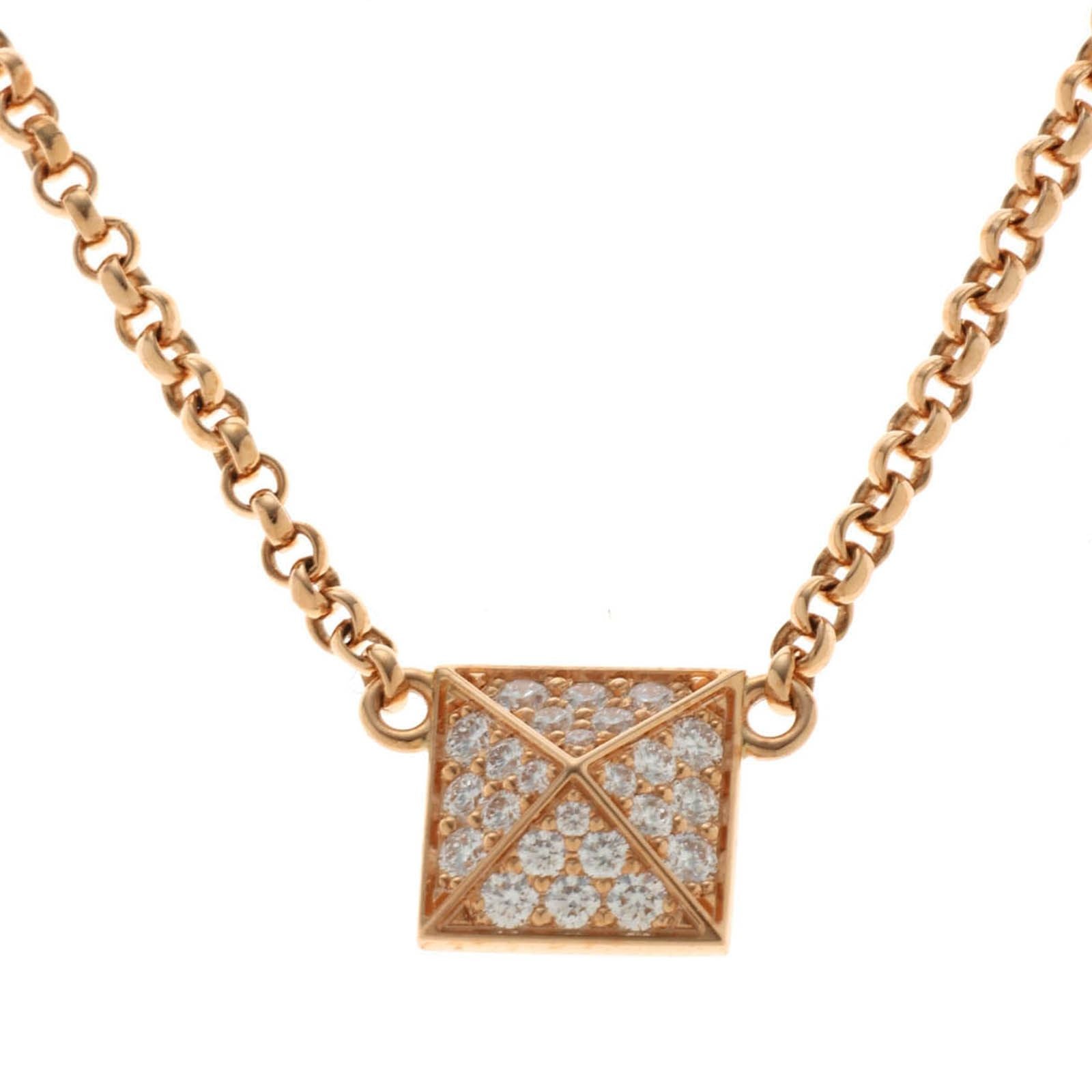 Hermes Clou de H Necklace Pink Gold 18k Diamond