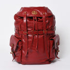 Gucci Backpack Rebel Tiger Cat Head GG Marmont Red Leather