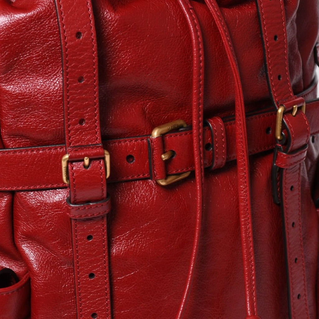 Gucci Backpack Rebel Tiger Cat Head GG Marmont Red Leather — view 7