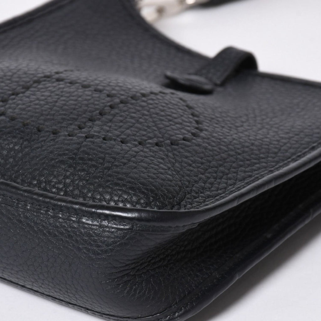 Hermes Evelyne TPM Shoulder Bag Taurillon Clemence Black Silver — view 5