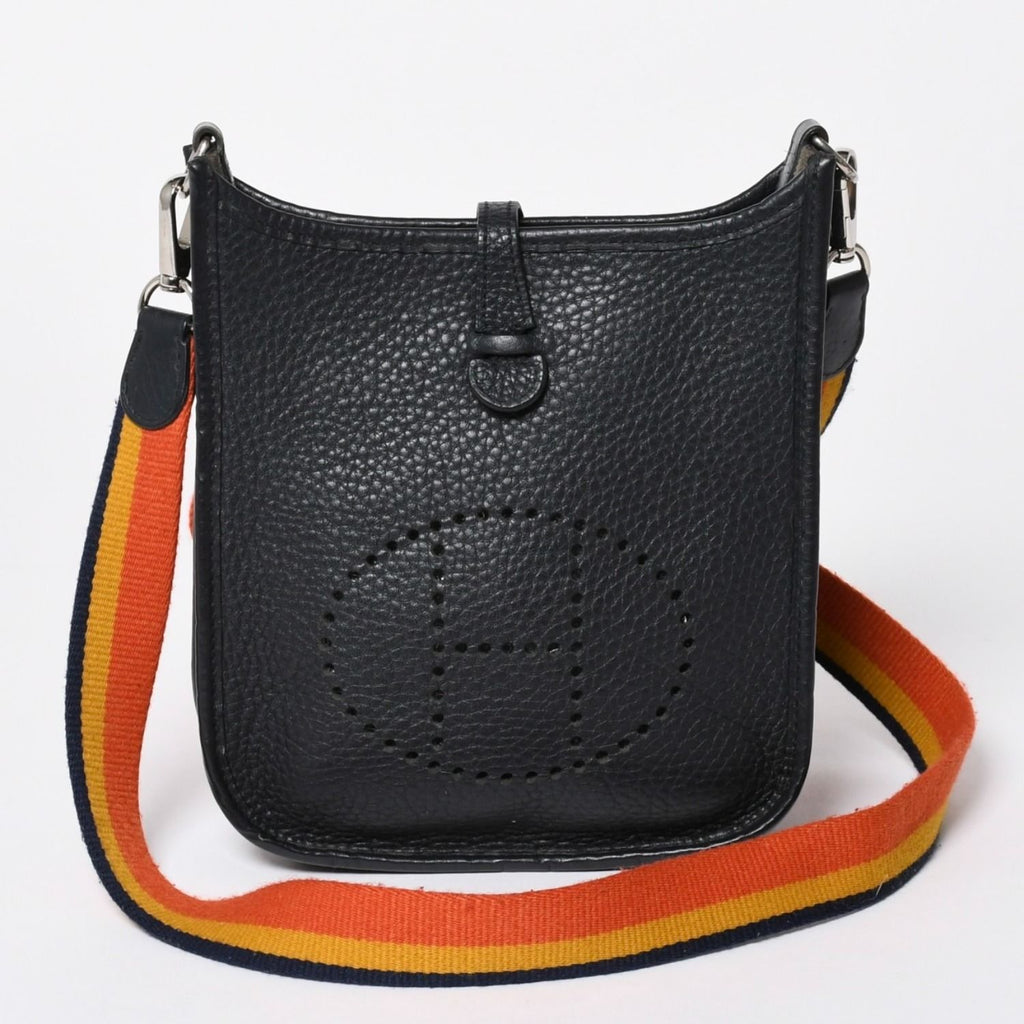Hermes Evelyne TPM Shoulder Bag Taurillon Clemence Black Silver