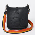 Hermes Evelyne TPM Shoulder Bag Taurillon Clemence Black Silver