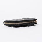 Chanel Quilted Compact Wallet Coin Purse Caviar Leather Black Gold — view 6