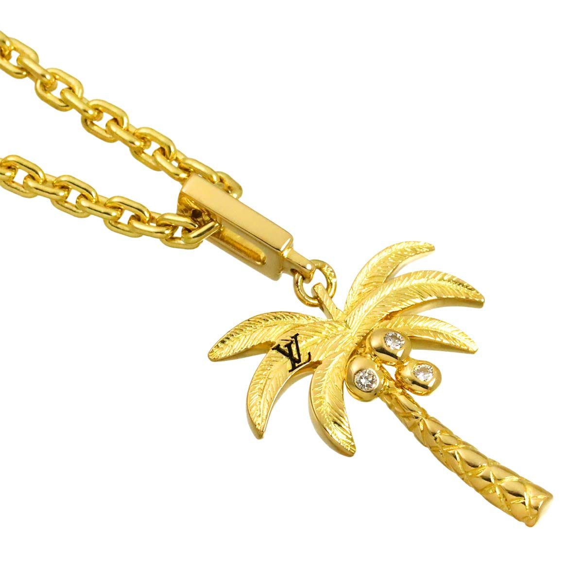 Louis Vuitton Palm Tree Diamond Necklace 50 18k Yellow Gold — view 3