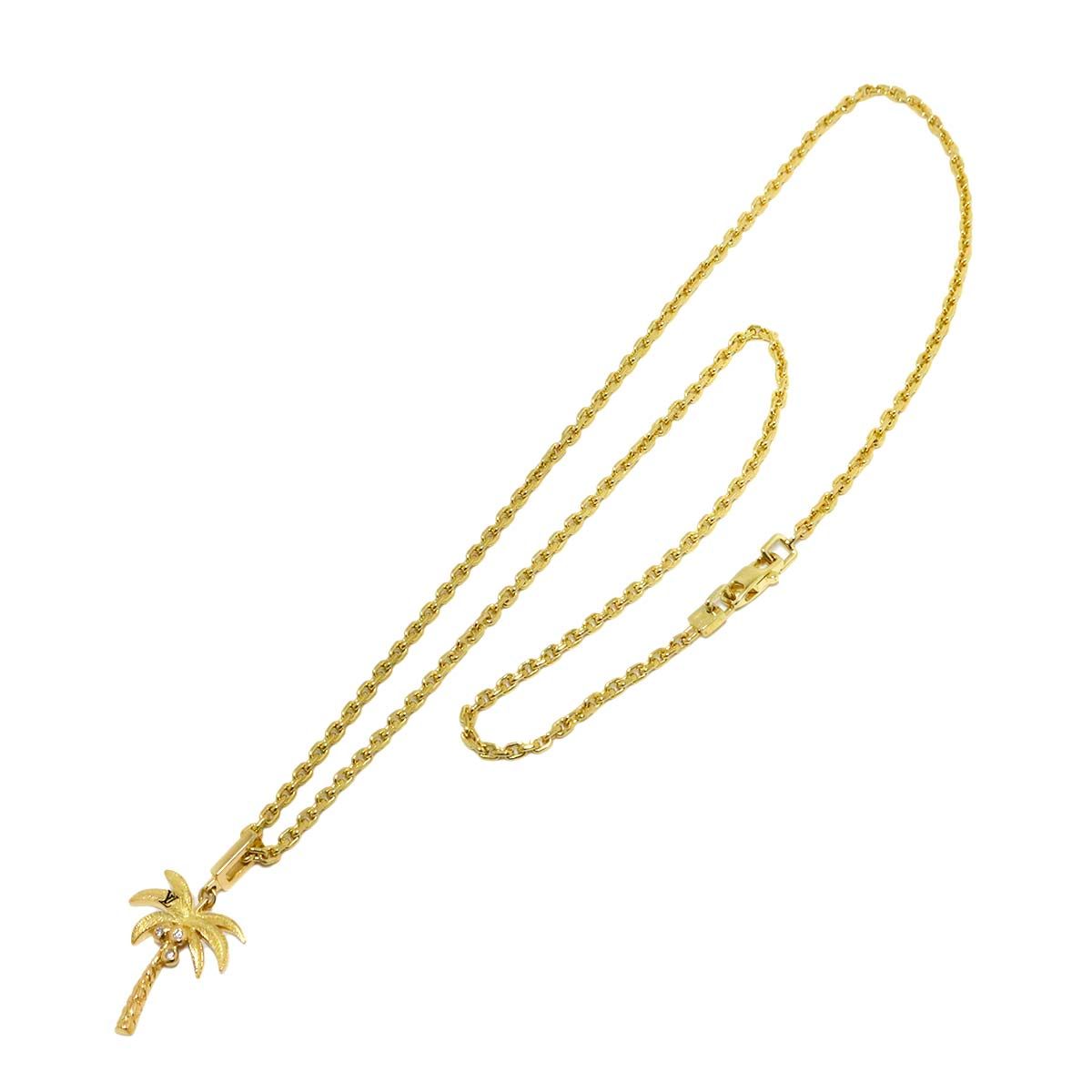 Louis Vuitton Palm Tree Diamond Necklace 50 18k Yellow Gold — view 2