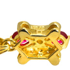 Celine Triomphe Ruby Diamond Necklace 42 18k Yellow Gold 750 Macadam — view 4