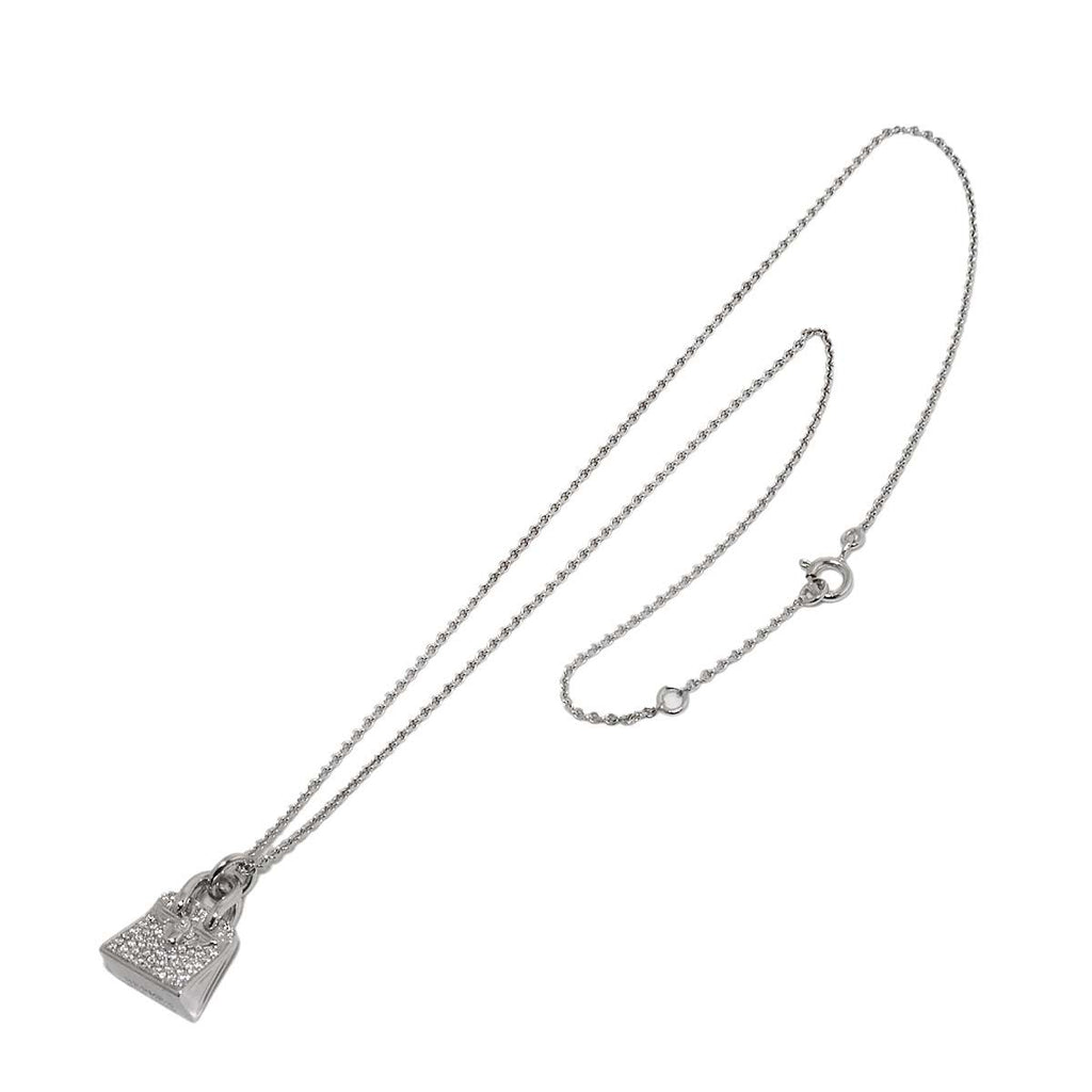 Hermes Amulette Birkin Diamond Necklace 40 18k White Gold — view 2