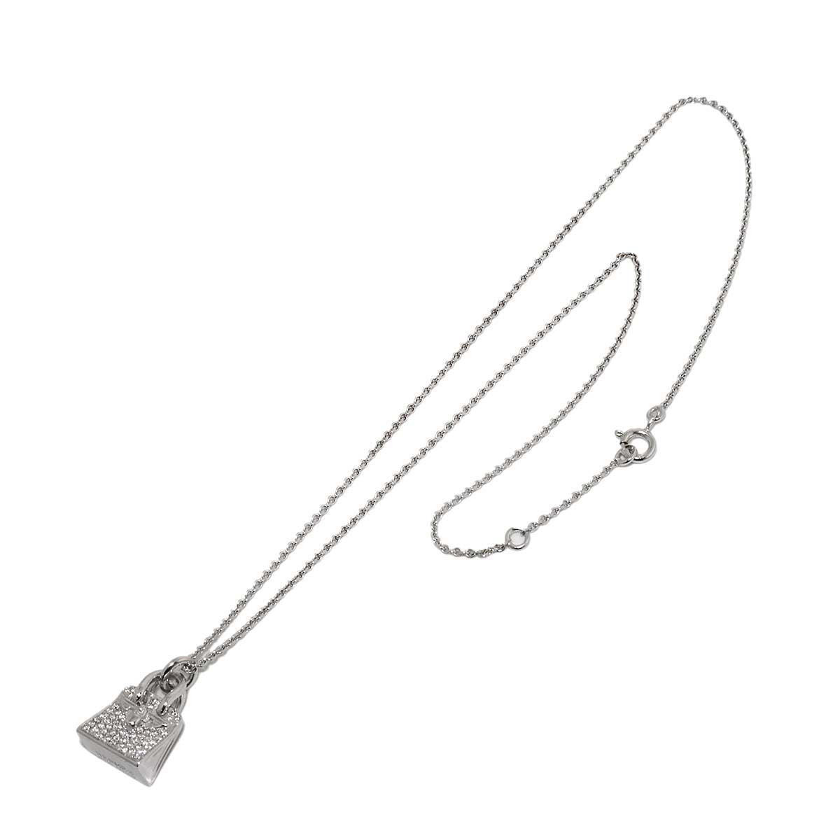 Hermes Amulette Birkin Diamond Necklace 40 18k White Gold — view 2