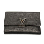Louis Vuitton Portefeuille Capucines Compact Taurillon Leather Noir Hot
