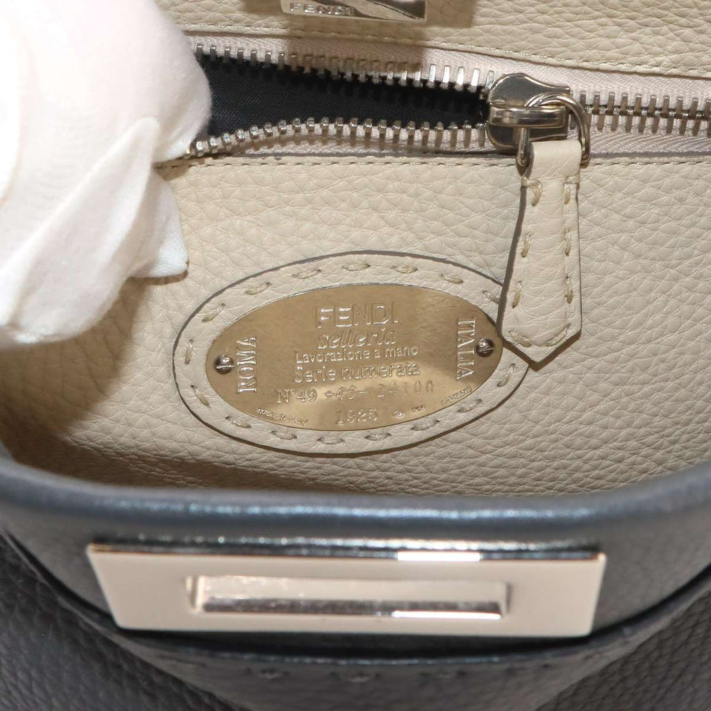 Fendi Selleria Peekaboo Regular 2-Way Bag Leather Gray — view 8