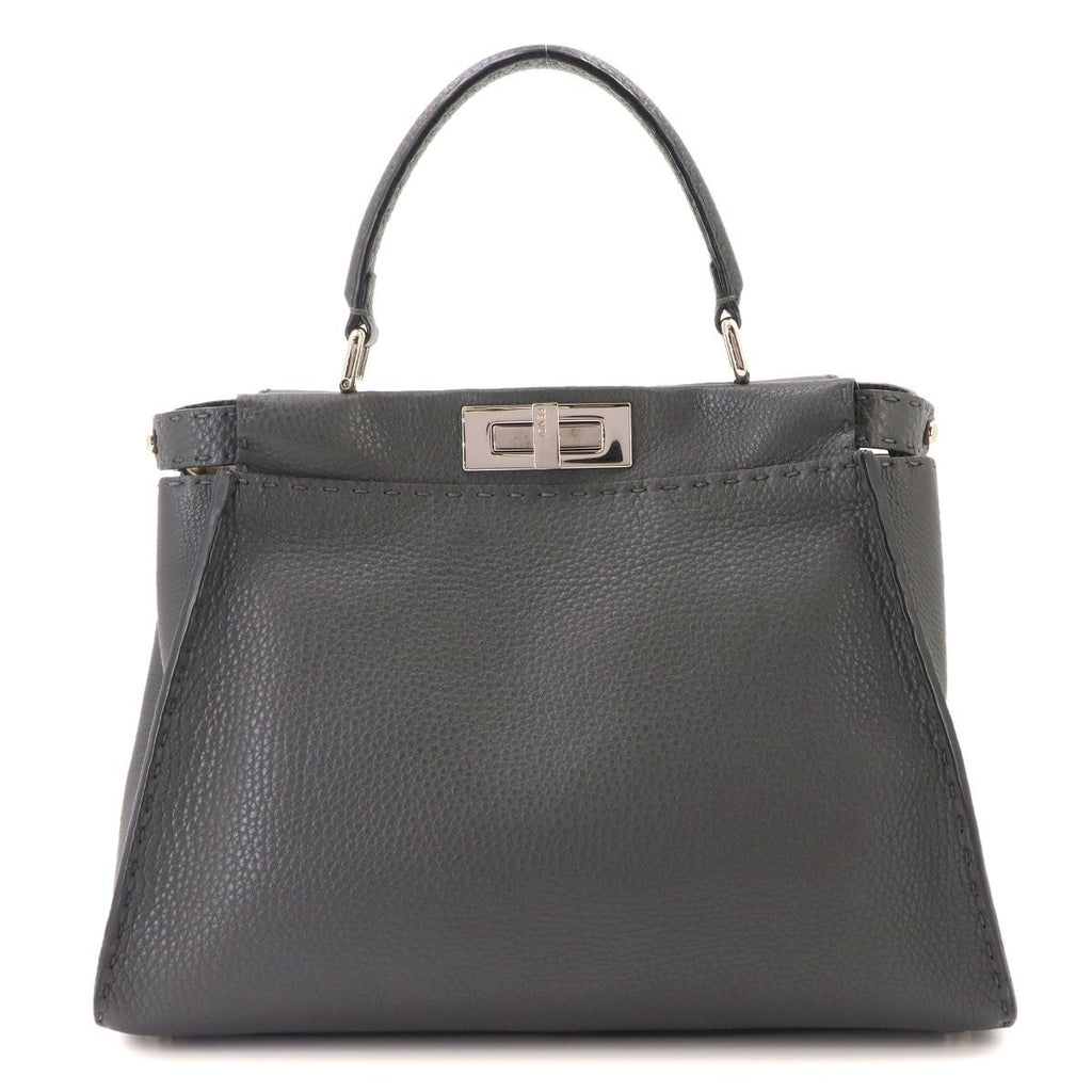 Fendi Selleria Peekaboo Regular 2-Way Bag Leather Gray — view 3