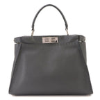 Fendi Selleria Peekaboo Regular 2-Way Bag Leather Gray — view 3