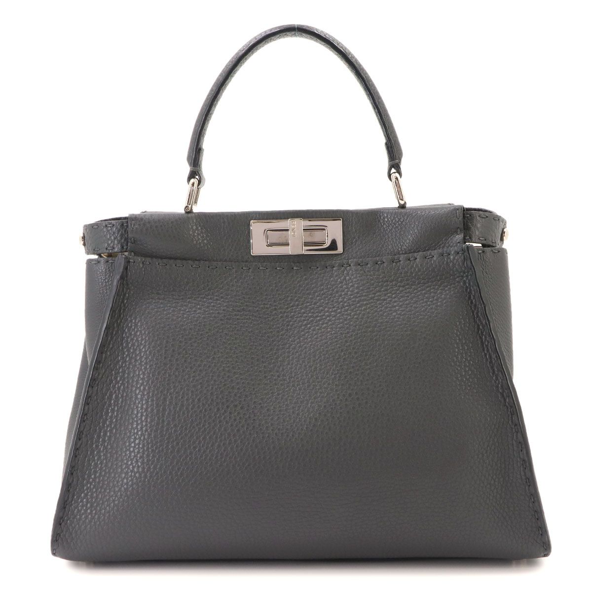 Fendi Selleria Peekaboo Regular 2-Way Bag Leather Gray — view 3