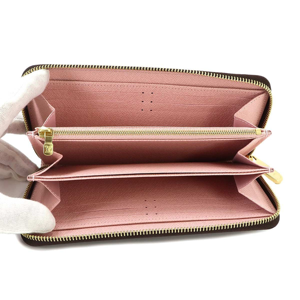 Louis Vuitton Damier Zippy Wallet Zip Around Rose Ballerine — view 6