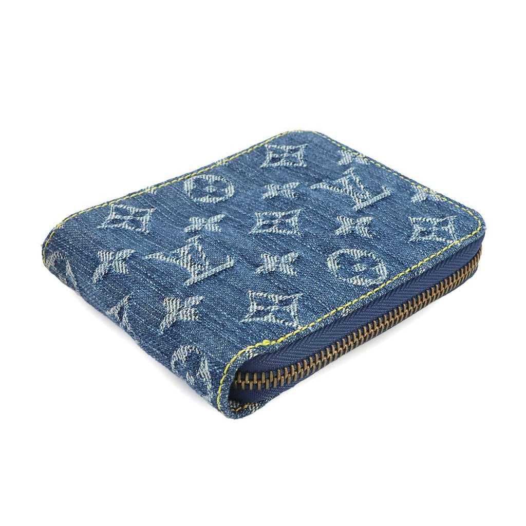 Louis Vuitton Monogram Denim Mini Zippy Bifold Wallet Blue LV Gold — view 4