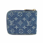 Louis Vuitton Monogram Denim Mini Zippy Bifold Wallet Blue LV Gold — view 3