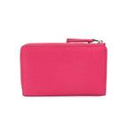 Loewe Anagram Key Ring Coin Purse Wallet Leather Pink Silver — view 3