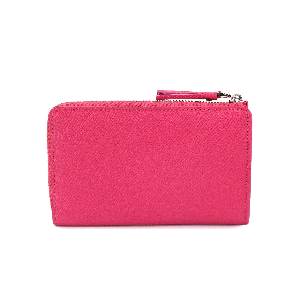 Loewe Anagram Key Ring Coin Purse Wallet Leather Pink Silver — view 3