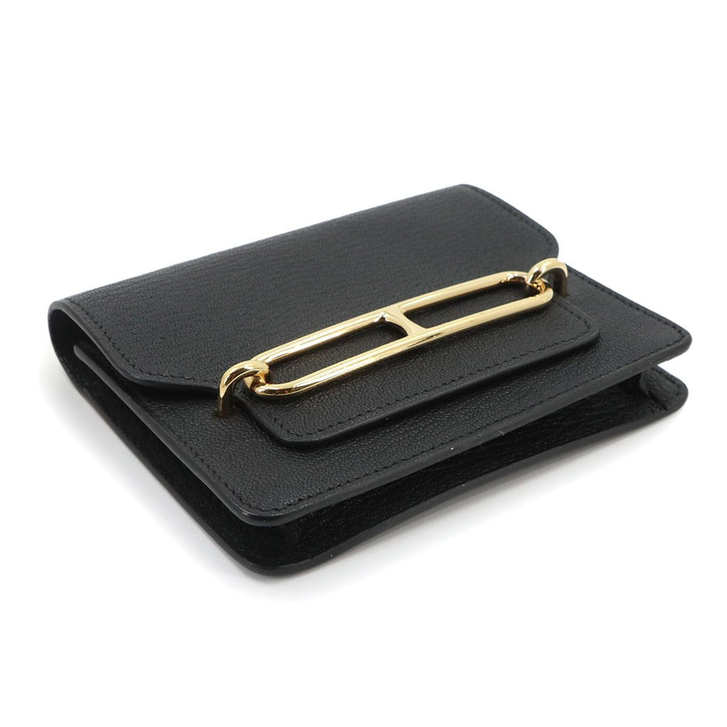 Hermes Roulis Slim Wallet Bifold Chevre Black — view 3