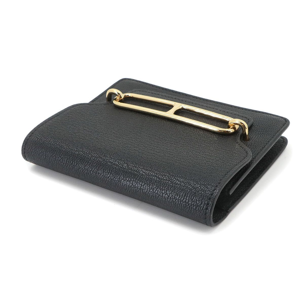 Hermes Roulis Slim Wallet Bifold Chevre Black — view 4