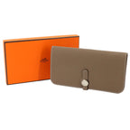 Hermes Dogon Long Bifold Wallet Togo Etoupe Silver — view 2
