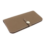 Hermes Dogon Long Bifold Wallet Togo Etoupe Silver — view 5