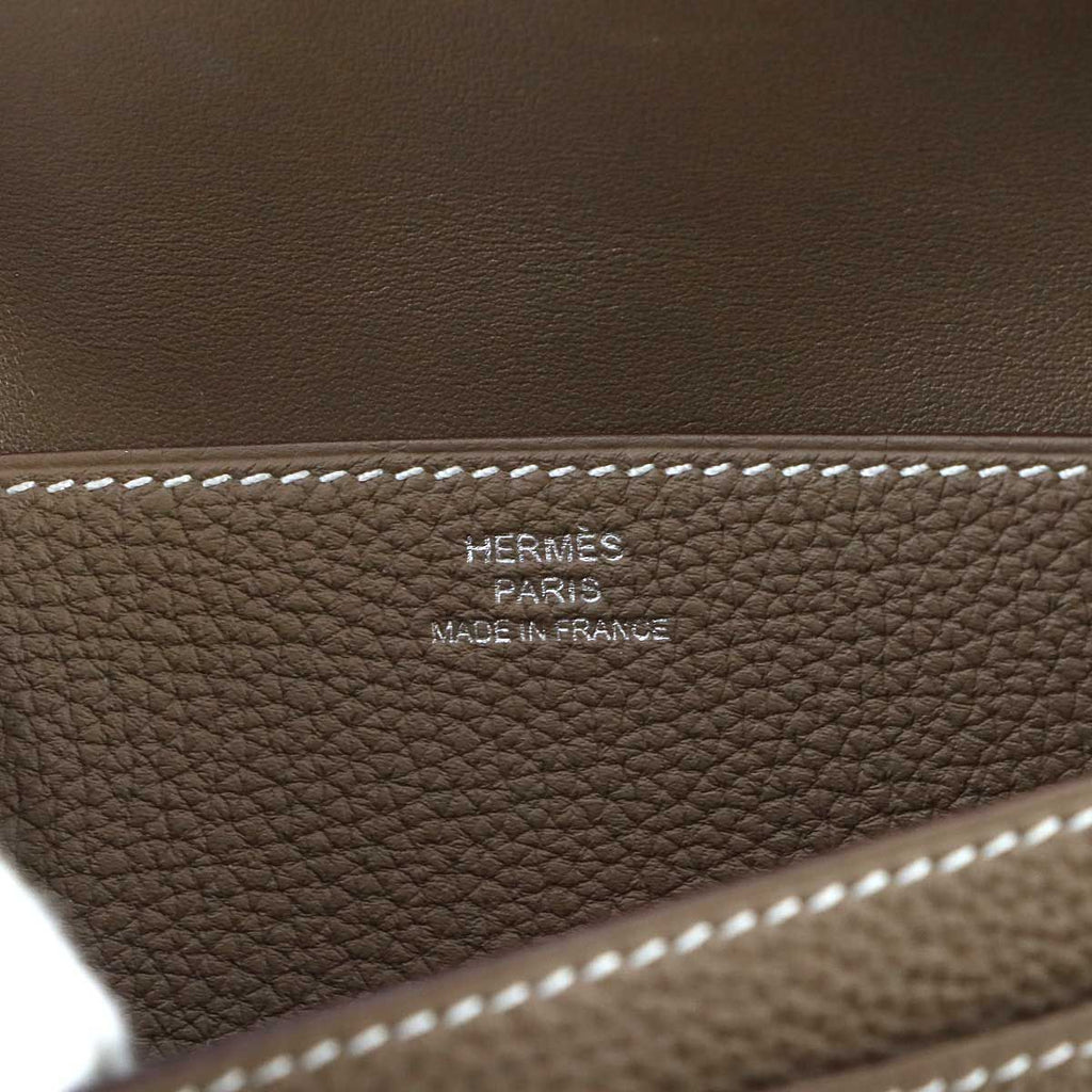 Hermes Dogon Long Bifold Wallet Togo Etoupe Silver — view 7